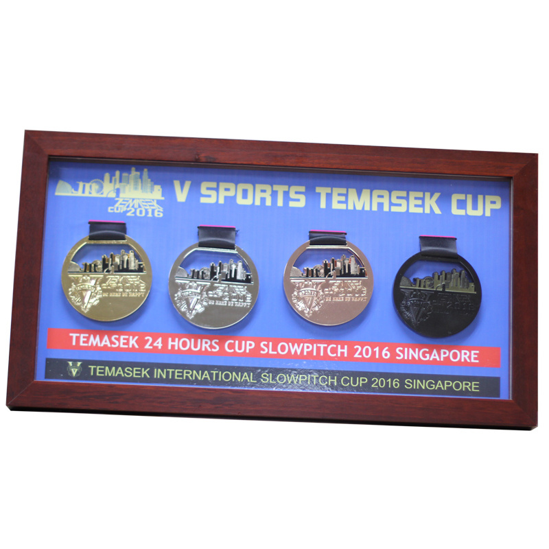 Custom Plaque Commemorative Medal Blank Award Gold Sliver Business Wooden Award Plaque With Box