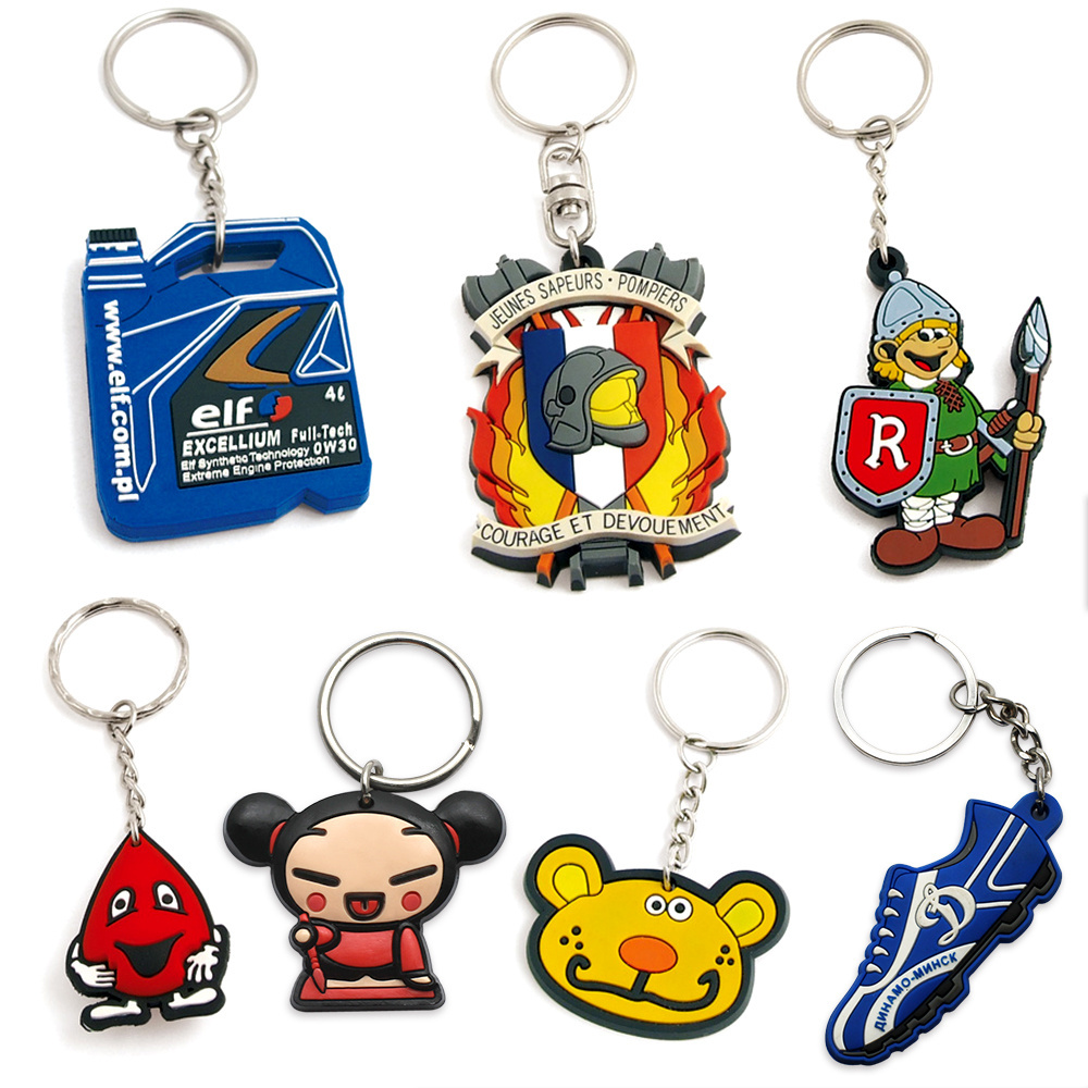 Promotional Keychains PVC Key Chain Manufacturer Wholesale Cheap Custom 2D 3D Silicon Rubber Soft PVC Keychain