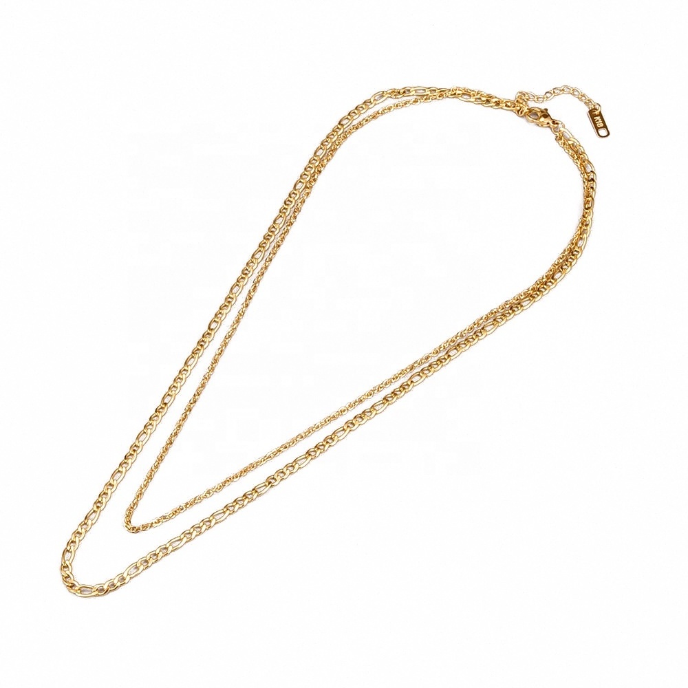 18K Gold Plated Cuban Link Chain Trendy Layering Necklace