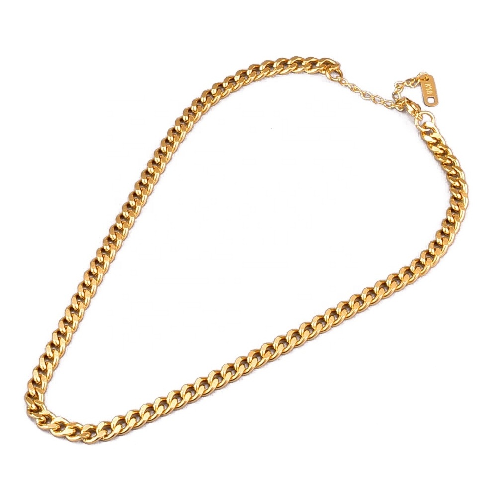 18K Gold Plated Trendy Cuban Link Chain Necklace