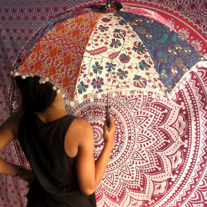 Indian Patchwork Mandala Design Sun Protection Umbrella Small Parasole Wholesaler