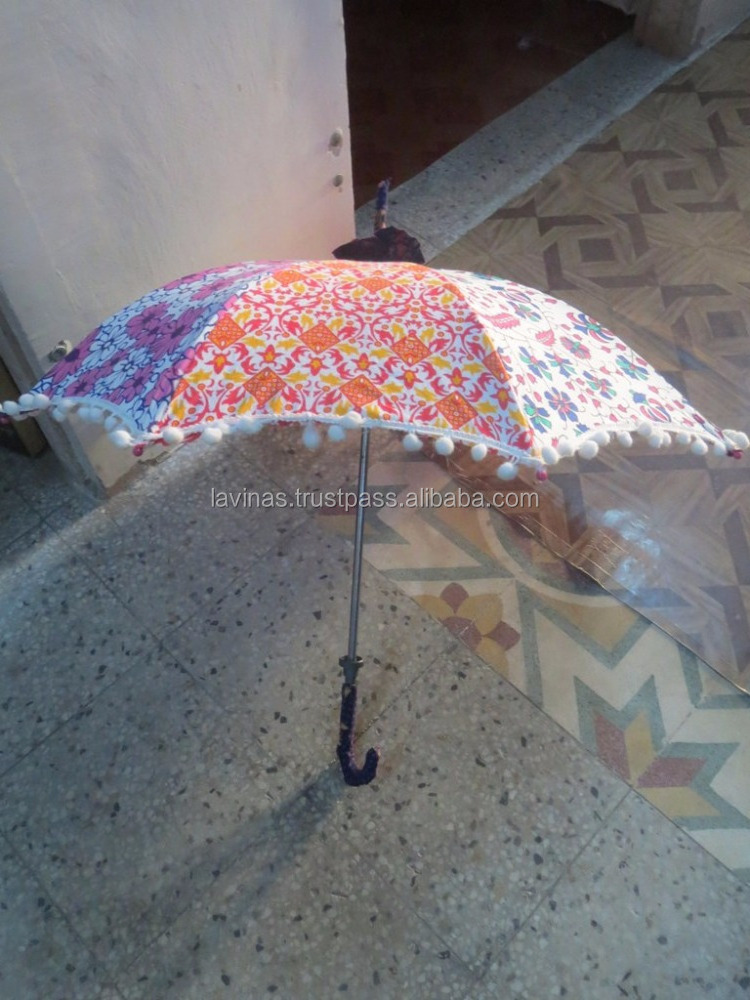 Indian Patchwork Mandala Design Sun Protection Umbrella Small Parasole Wholesaler