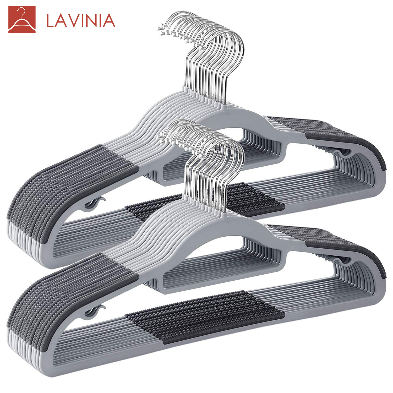 LAVINIA 2021 Non-slip plastic adult household clothes rack shirt hanger grey coat hangers for suit jacket t-shirt