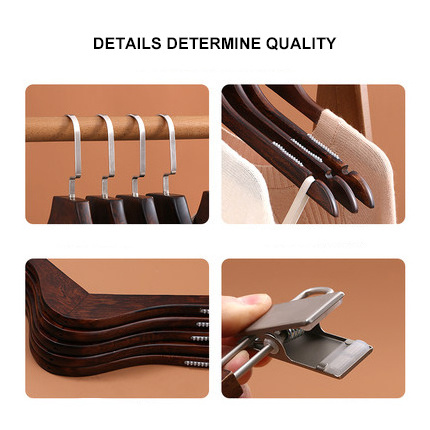 Vintage Adult Man Women Hangers Non-slip wooden clothing retro Rack Smooth Finished Solid Wood Coat Hanger