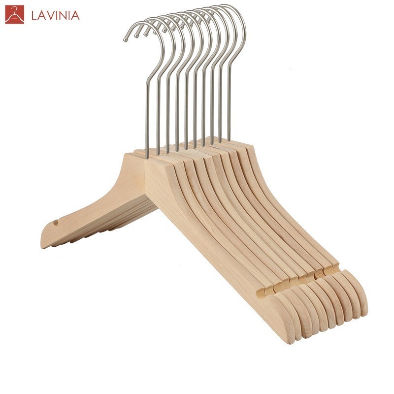 Lavinia Wholesale Durable Slim Smooth Natural Hangers Wood Hangers