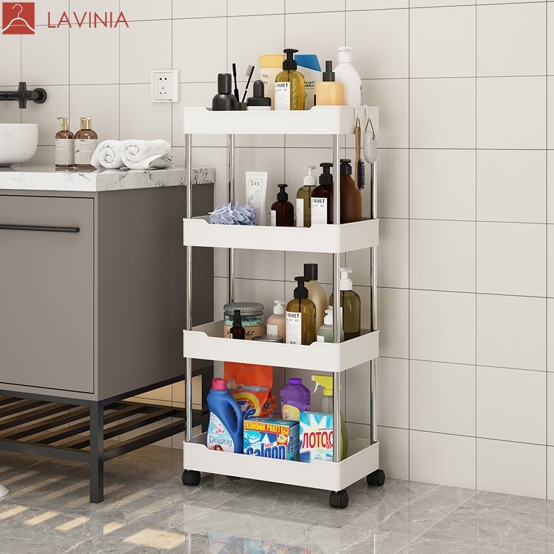 Lavinia Wholesale Hot Sale Stainless Steel Plastic Bathroom Shelf With Pulley