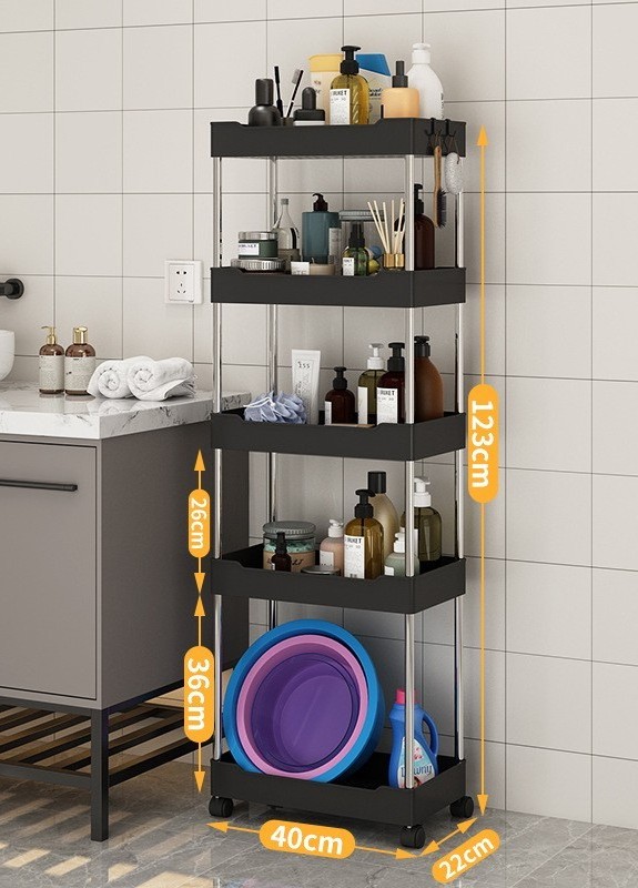 Lavinia Wholesale Hot Sale Stainless Steel Plastic Bathroom Shelf With Pulley