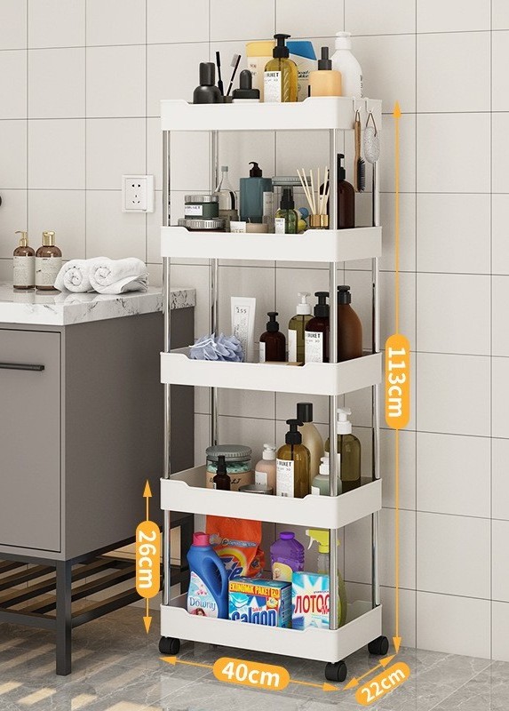 Lavinia Wholesale Hot Sale Stainless Steel Plastic Bathroom Shelf With Pulley