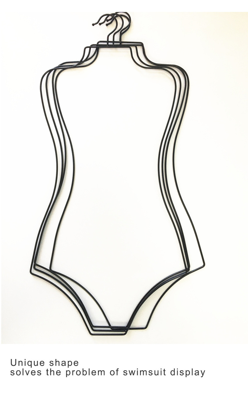 2022 Wholesale factory custom bikini display rack rose color steel metal clothes swim suit hanger