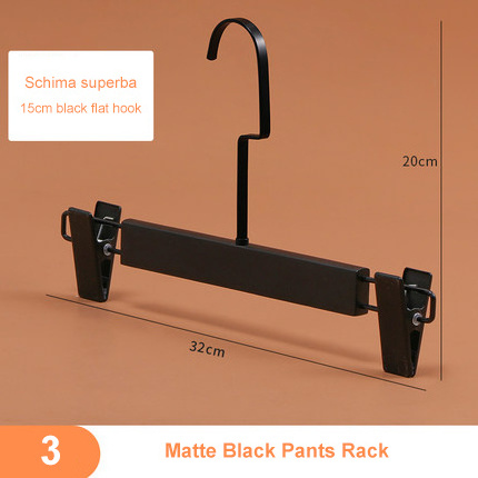 Clothing store wholesale Custom Clothes Coat Black Wooden Hanger With Logo adult children's wear wooden pants rack