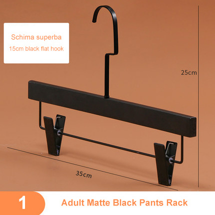 Clothing store wholesale Custom Clothes Coat Black Wooden Hanger With Logo adult children's wear wooden pants rack