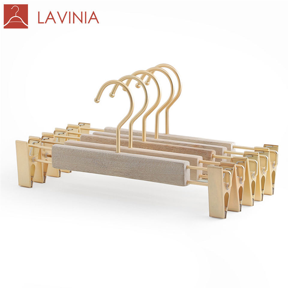 Luxury Cedar Hangers with Gold Hook with velvet bar