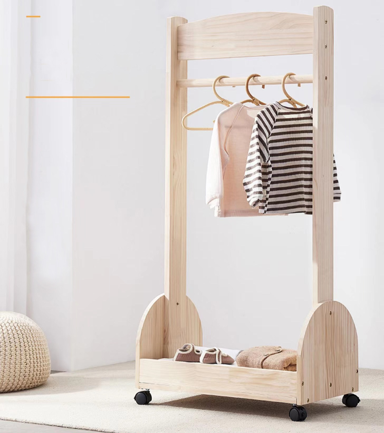 Hanger Factory Wholesale Kids Clothes Display Stand Wooden Baby Children All Age Clothing Rack