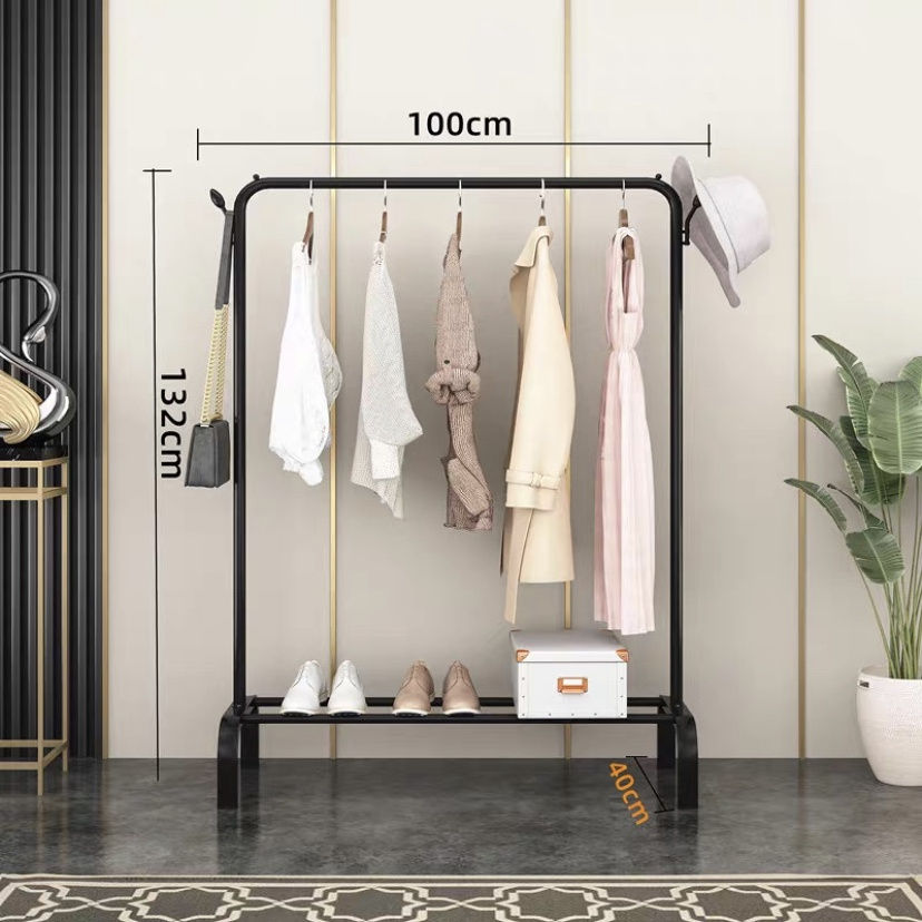 Clothes Hanger Coat Rack Floor Hanger Storage Wardrobe Clothing Drying Racks