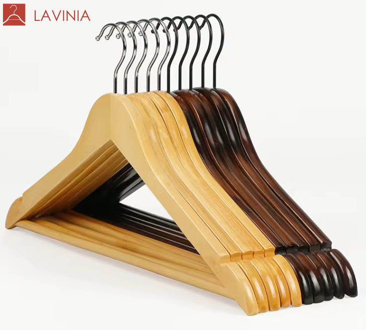 Lavinia manufacturer custom wooden hanger for clothes notches cheaper price clothing racks for boutique