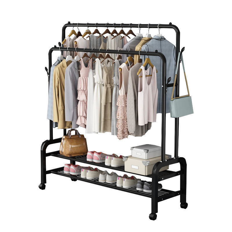 Clothes Hanger Coat Rack Floor Hanger Storage Wardrobe Clothing Drying Racks