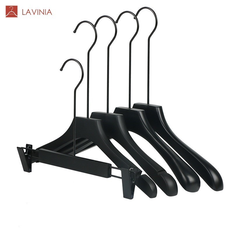 round hook Men's hanger High grade household clothing store black wooden hangers