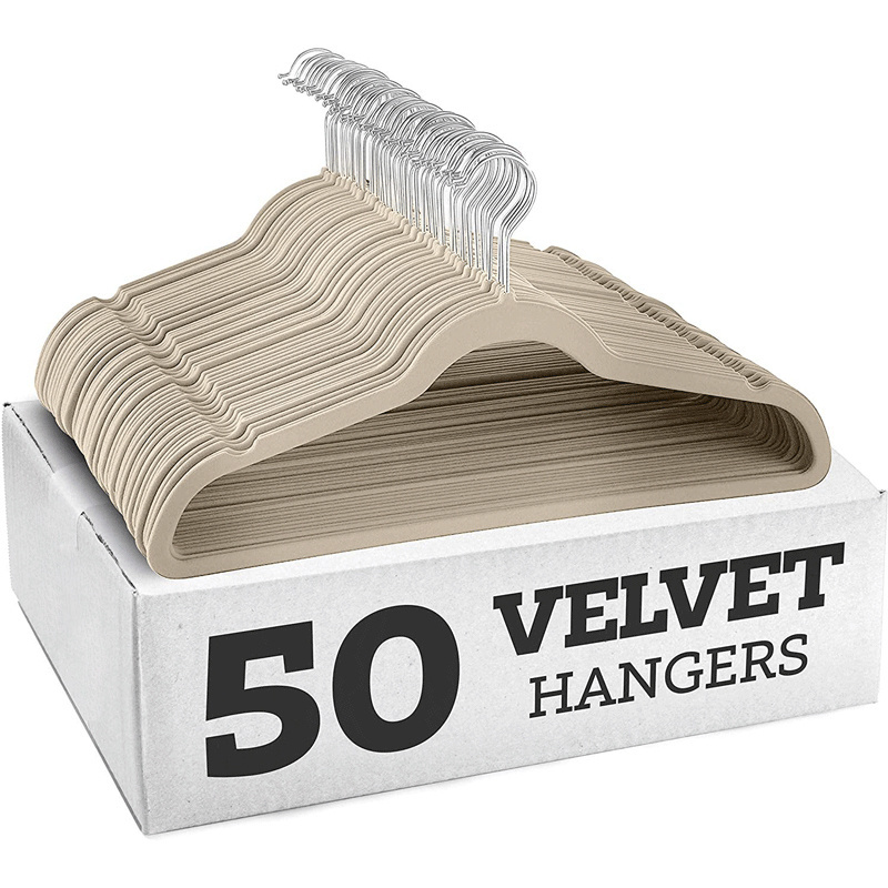 Velvet Hanger 50 Pack Space Save Non-slip Padded Rose Gold Hook Flocked White and Pink Black Velvet Shirt Coat Clothes Hangers