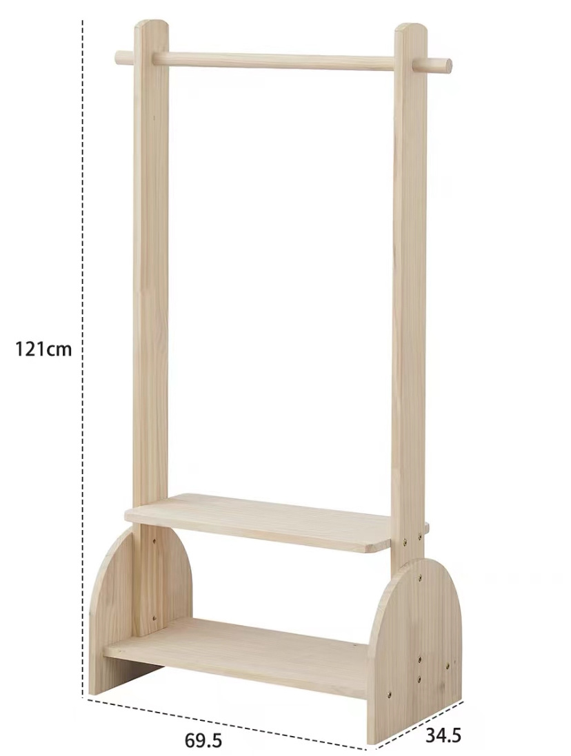 Hanger Factory Wholesale Kids Clothes Display Stand Wooden Baby Children All Age Clothing Rack