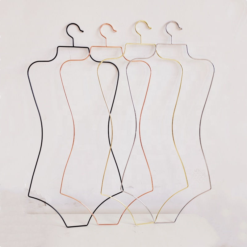 Lavinia 2023 hot Sale shiny gold silver rose gold copper body metal hangers for swimwear bikini display