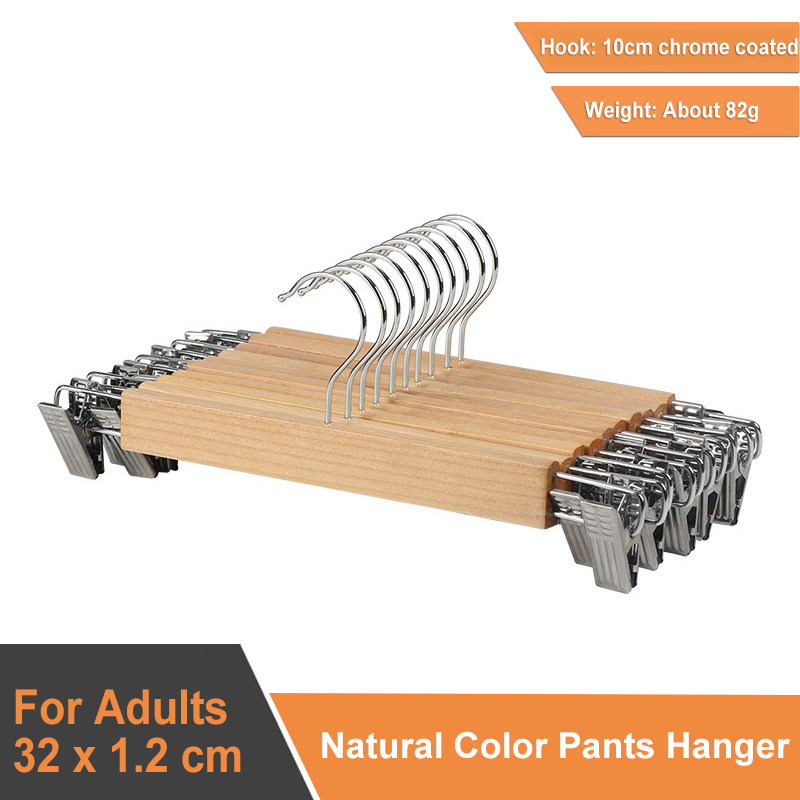 Top 1 Bestseller Low MOQ Wood Hanger Clothes Metal Hooks Clothes Percha Cabide Wooden Hanger