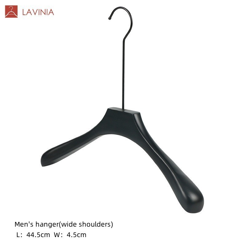 round hook Men's hanger High grade household clothing store black wooden hangers