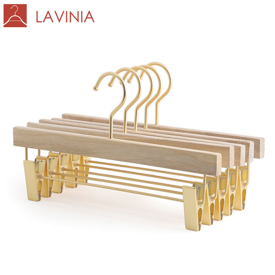 Luxury Cedar Hangers with Gold Hook with velvet bar