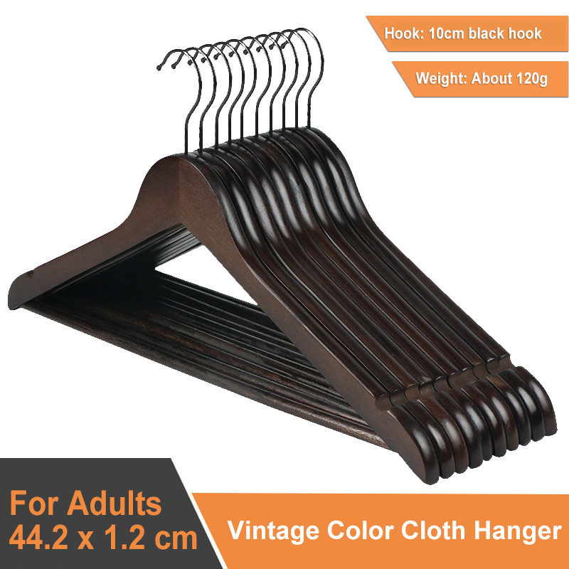 Top 1 Bestseller Low MOQ Wood Hanger Clothes Metal Hooks Clothes Percha Cabide Wooden Hanger