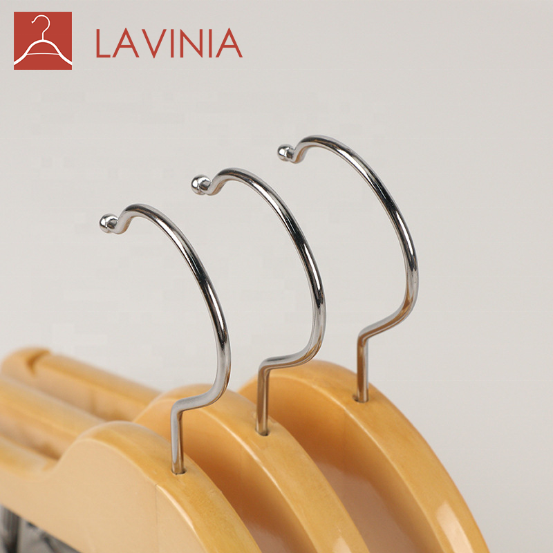 Lavinia hotel clothing store wooden hangers garment clothes rack with golden hook