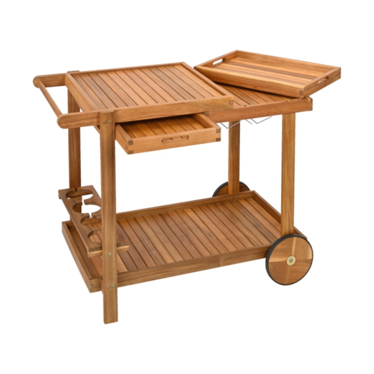 VIET NAM OUTDOOR NEW BBQ GRILL TROLLEY CART IN TEAK LOOK