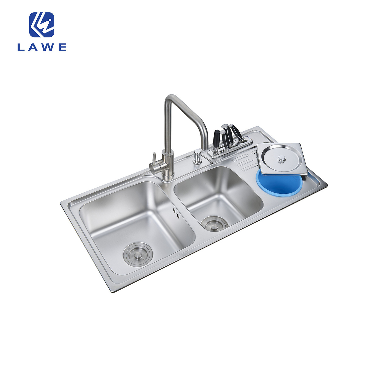 Multifunction Smart Sink Kitchen with Double Bowl Large Capacity Stainless Steel Sink Pressing Gold Smart Kitchen Sink