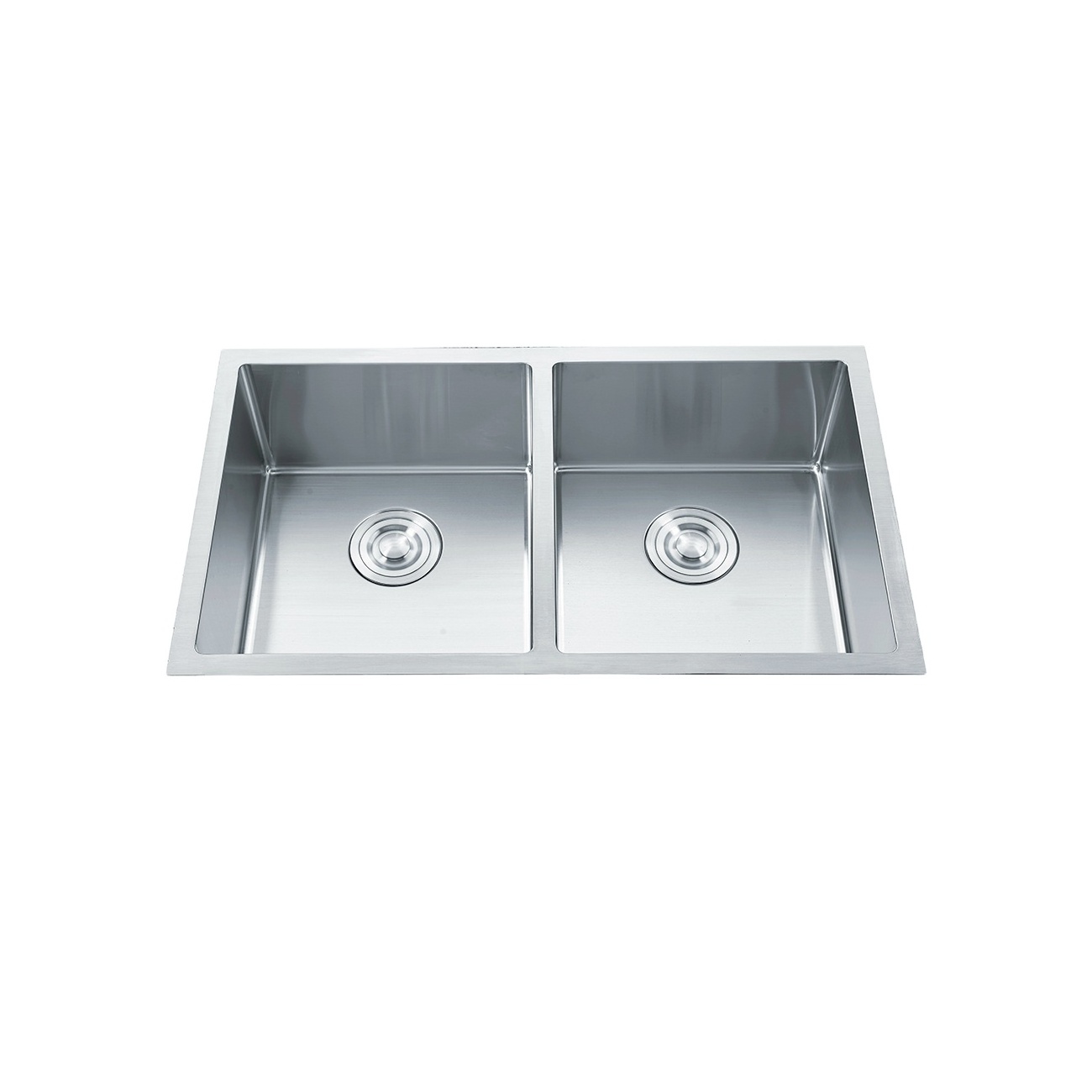 Hot Selling Center Sunken Sink 304 Stainless Steel Rectangular Shape Smart Kitchen Handmade Double Bowl Sink