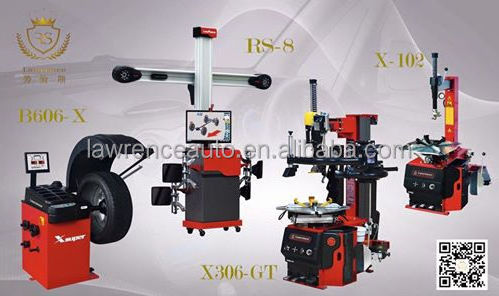 wheel alignment and wheel balancing machine and tyre changer for garage equipment