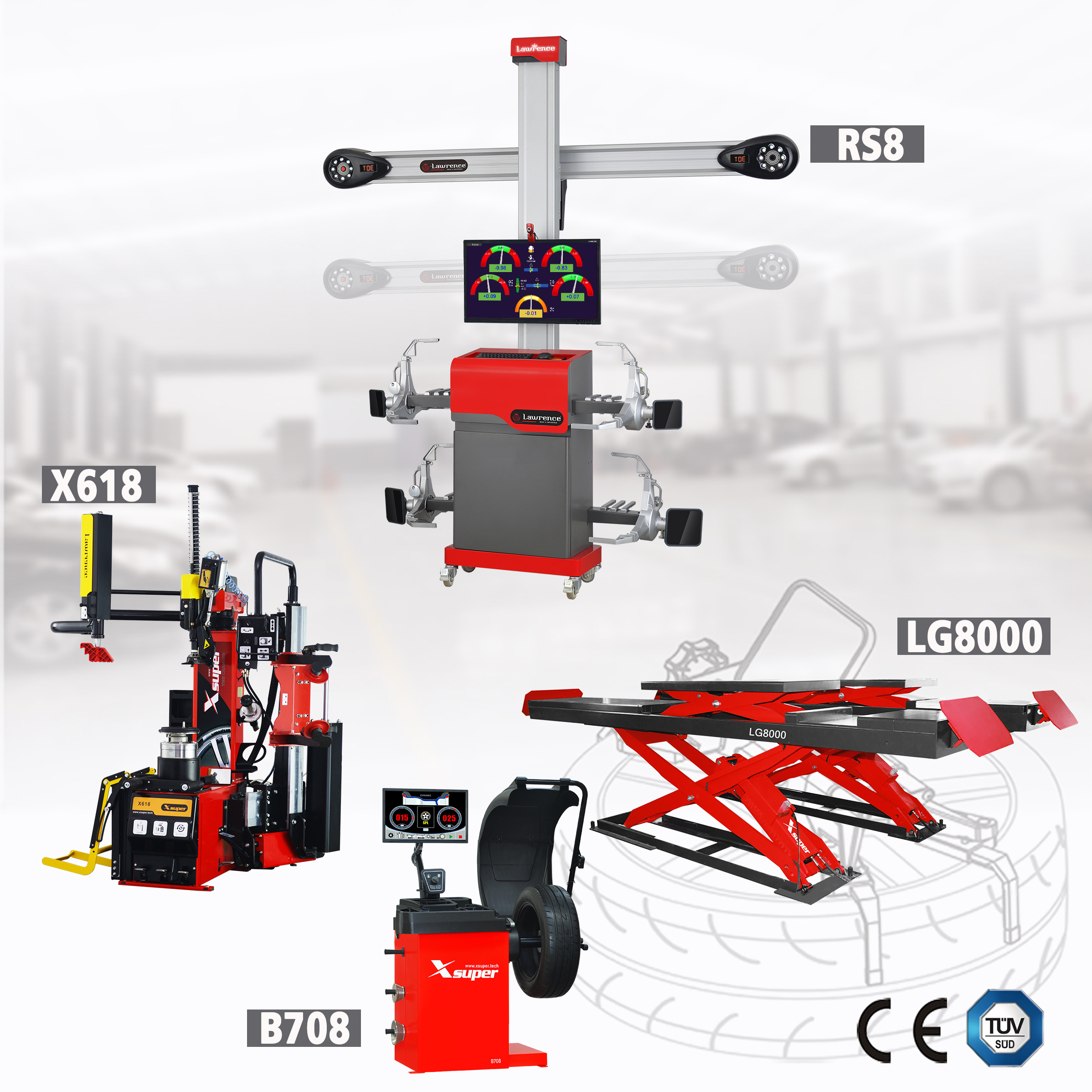 Touchless Tire Changing Machine for 32 inch Tire with Italian Design Leverless Tool  (X618)