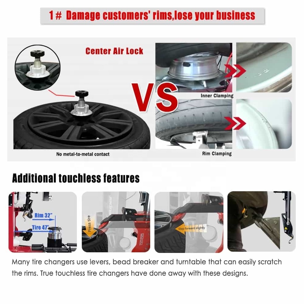 Auto tire machine with rim protection tire changer with wheel balancer combo