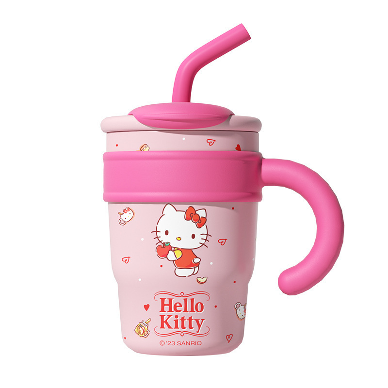 Sanrioed Hello KT My Melody Pochacco Cinnamoroll Hangyodon Water Bottle Cute Water Bottle with Straw Girl Anime Gift