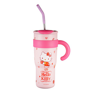 Sanrioed Hello KT My Melody Pochacco Cinnamoroll Hangyodon Water Bottle Cute Water Bottle with Straw Girl Anime Gift