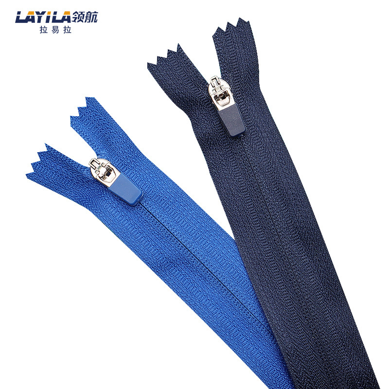 Multi-color Customized #3 Nylon Coil Reverse Pouch Mini Zipper For Pant