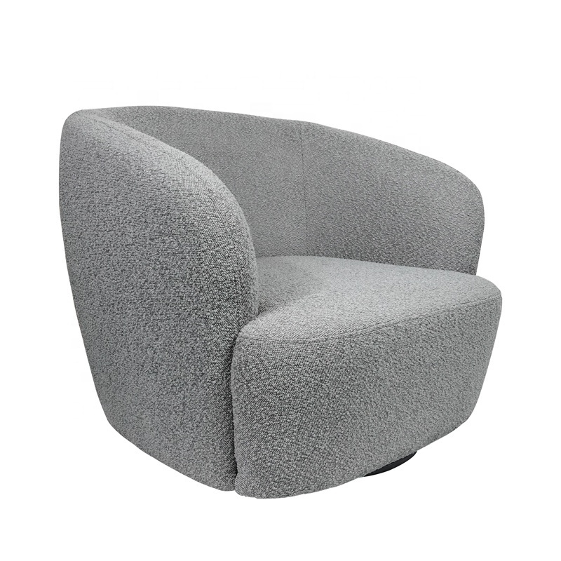 Living Room Swivel Sofa chair Barrel Arm Chairs Tufted Upholstered Home Round Swivel Accent Chairs