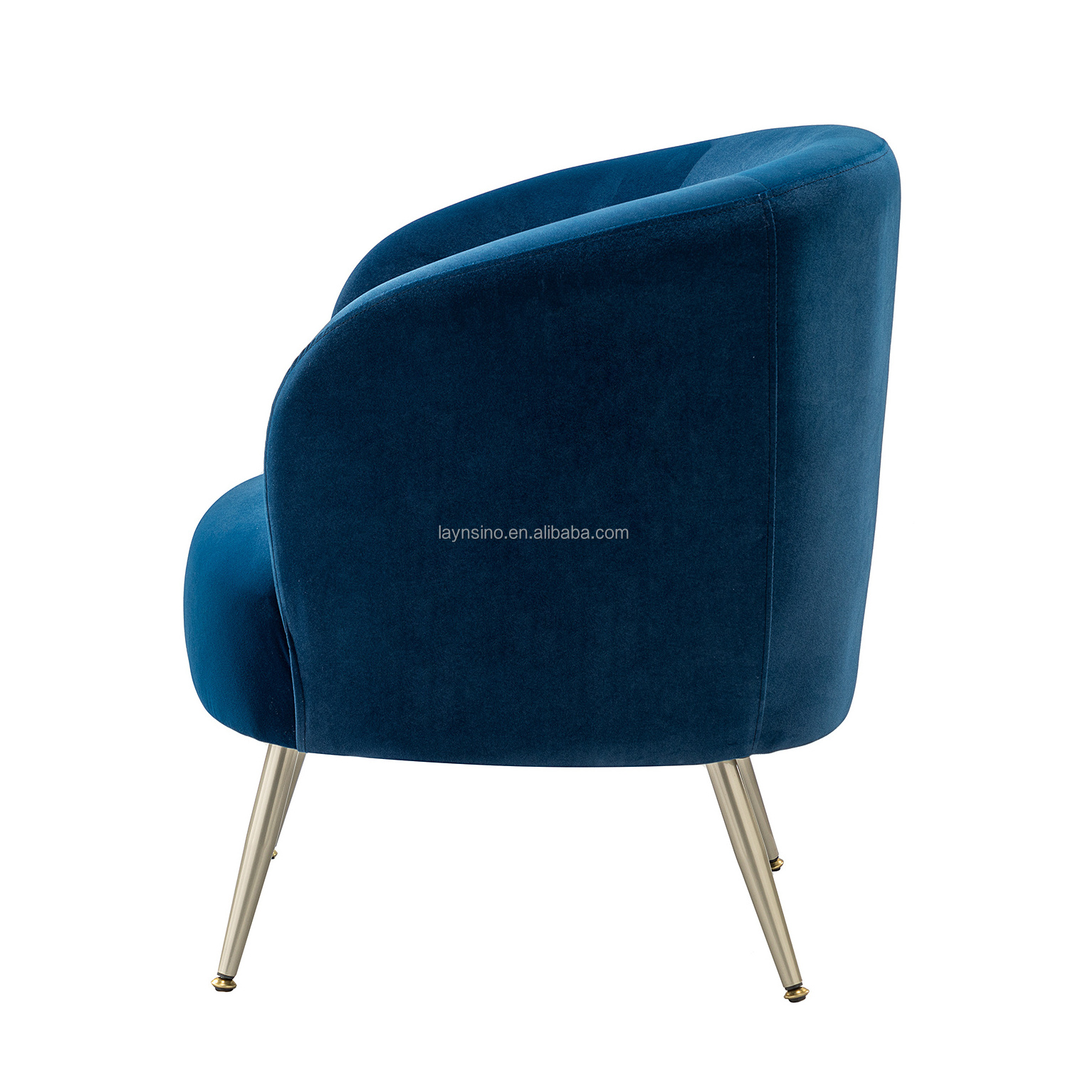 French Luxury Upholstered Blue Velvet Accent Chair Nordic Bedroom Villa Home Indoor Furniture Living Room Modern Sofa Chairs