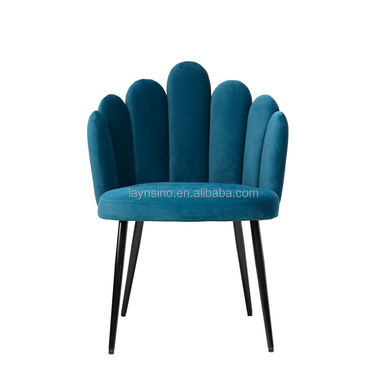 Luxury Modern New Design Makeup Vanity Green Velvet Chairs Dining Room Finger Shape Restaurant Cafe Fabric Dining Chairs