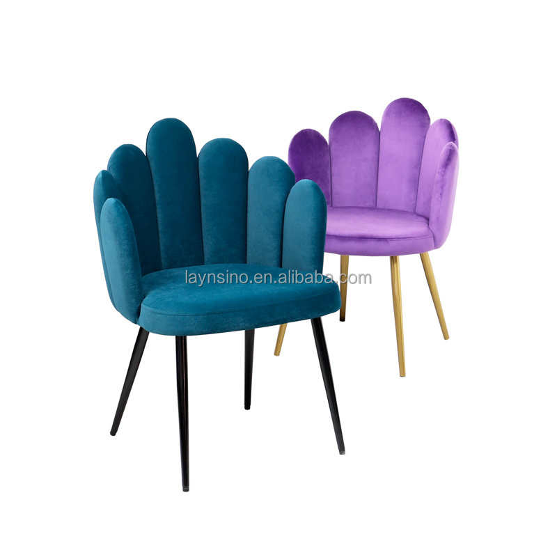 Luxury Modern New Design Makeup Vanity Green Velvet Chairs Dining Room Finger Shape Restaurant Cafe Fabric Dining Chairs