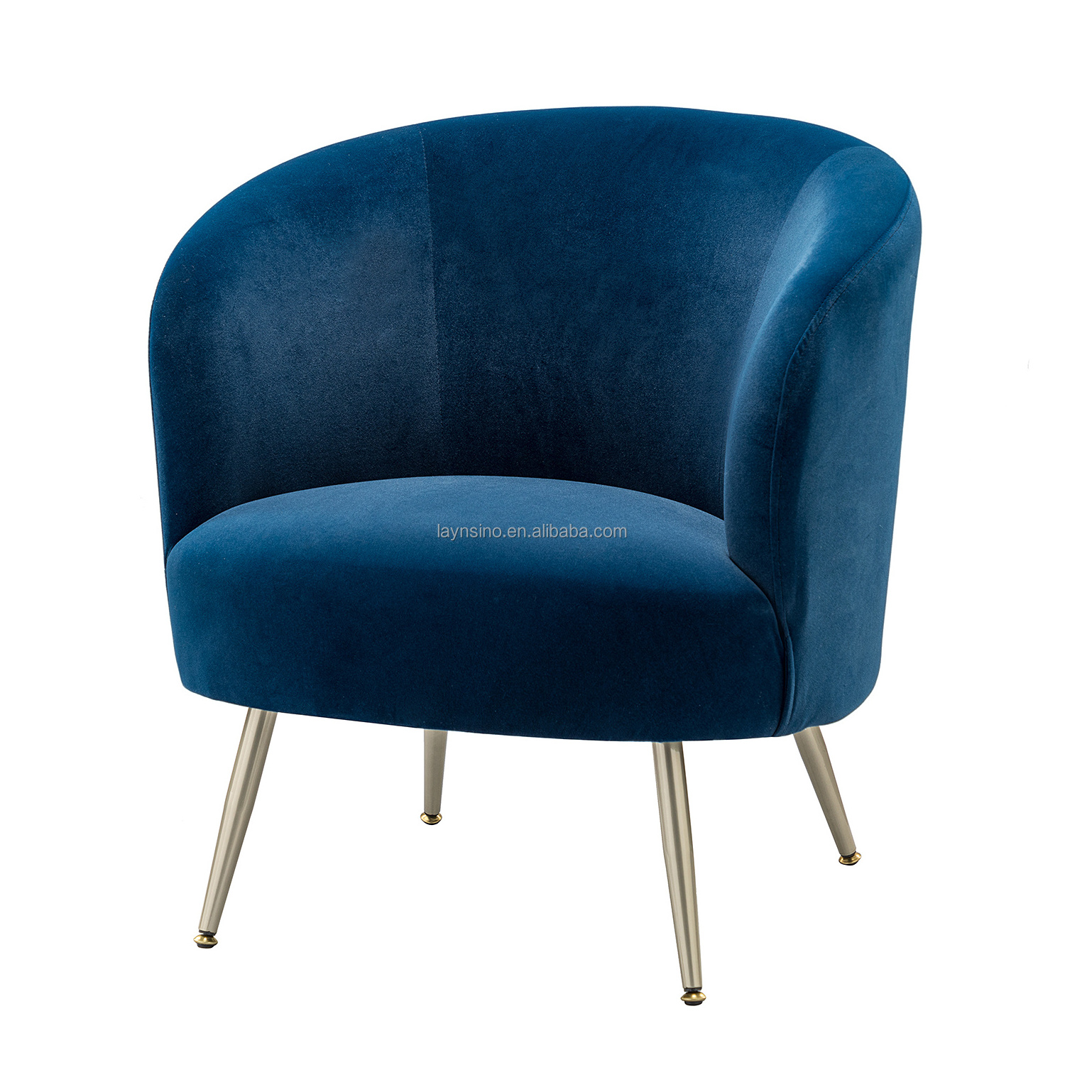 French Luxury Upholstered Blue Velvet Accent Chair Nordic Bedroom Villa Home Indoor Furniture Living Room Modern Sofa Chairs