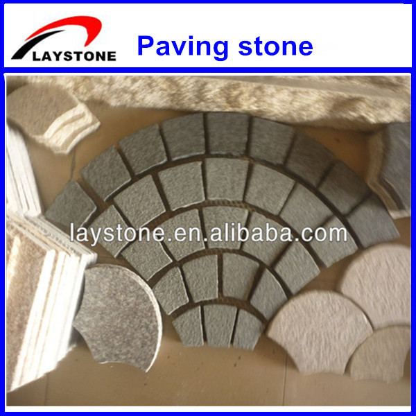 Nice Chinese granite fan paving stone mat cheap outdoor park driveway decorative pavers