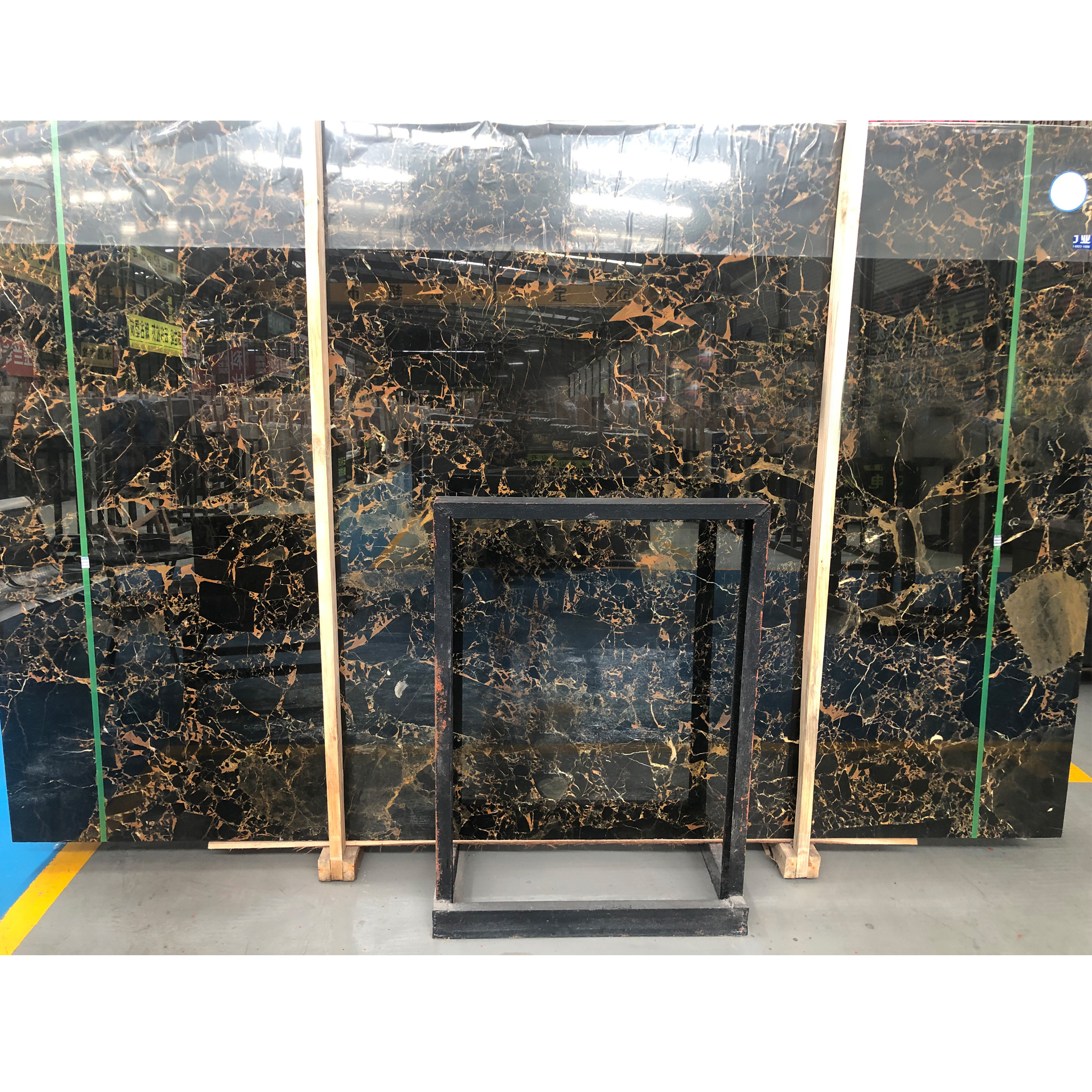 Nice  Natural Marble stone Athens black  golden flower marble tiles