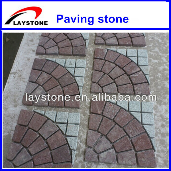 Nice Chinese granite fan paving stone mat cheap outdoor park driveway decorative pavers