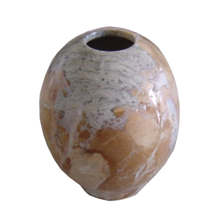 House Decor Luxury white marble onyx vases Interior Accessories Flat top vases hand carved stone vases