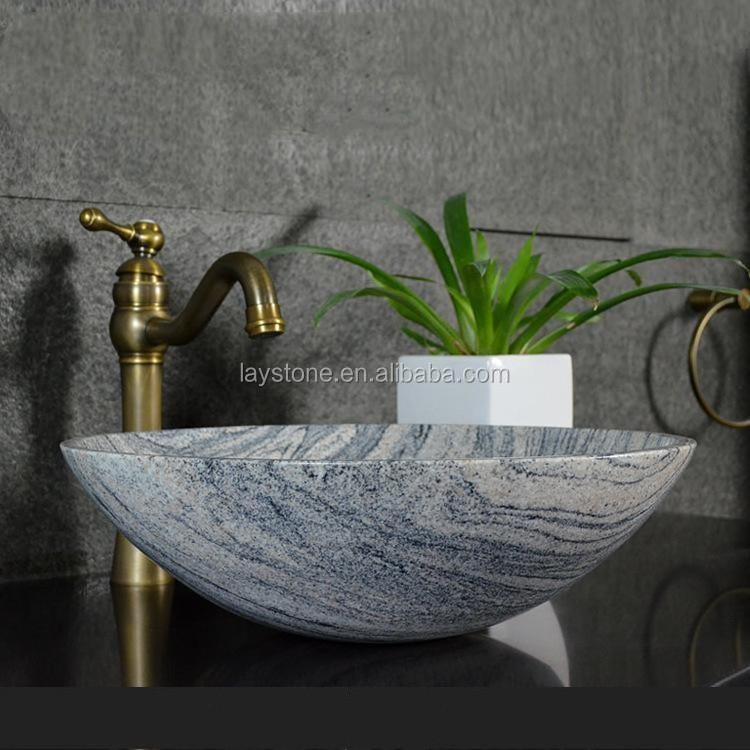 Modern minimalist bathroom sink gray granite round washbasin beautiful bathroom wash basin