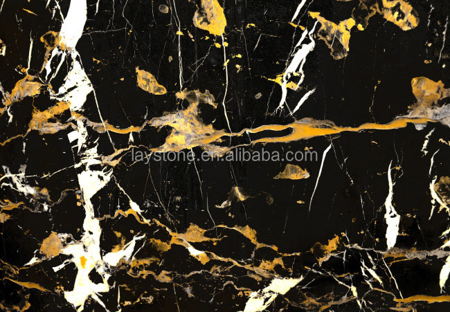 Black gold Portopo marble plate stone floor tile polished price