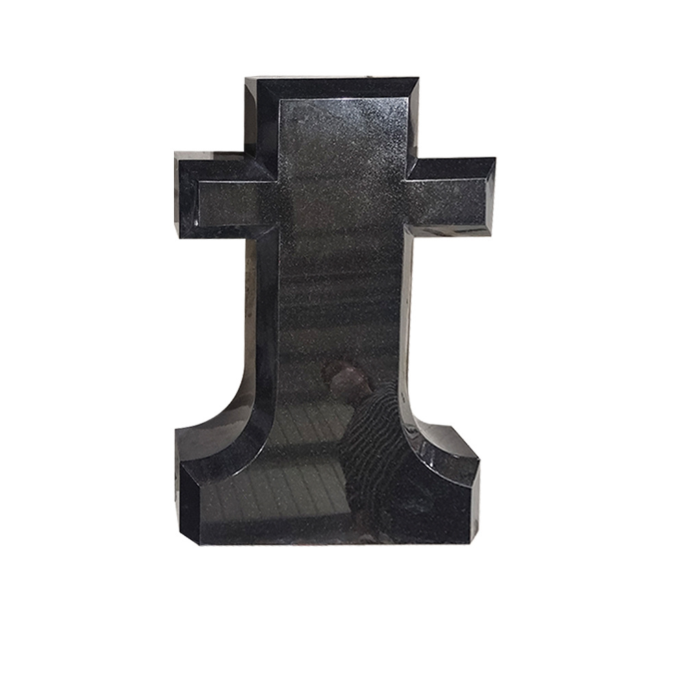 India Black granite monument simple modern style monument cross tombtones granite stone